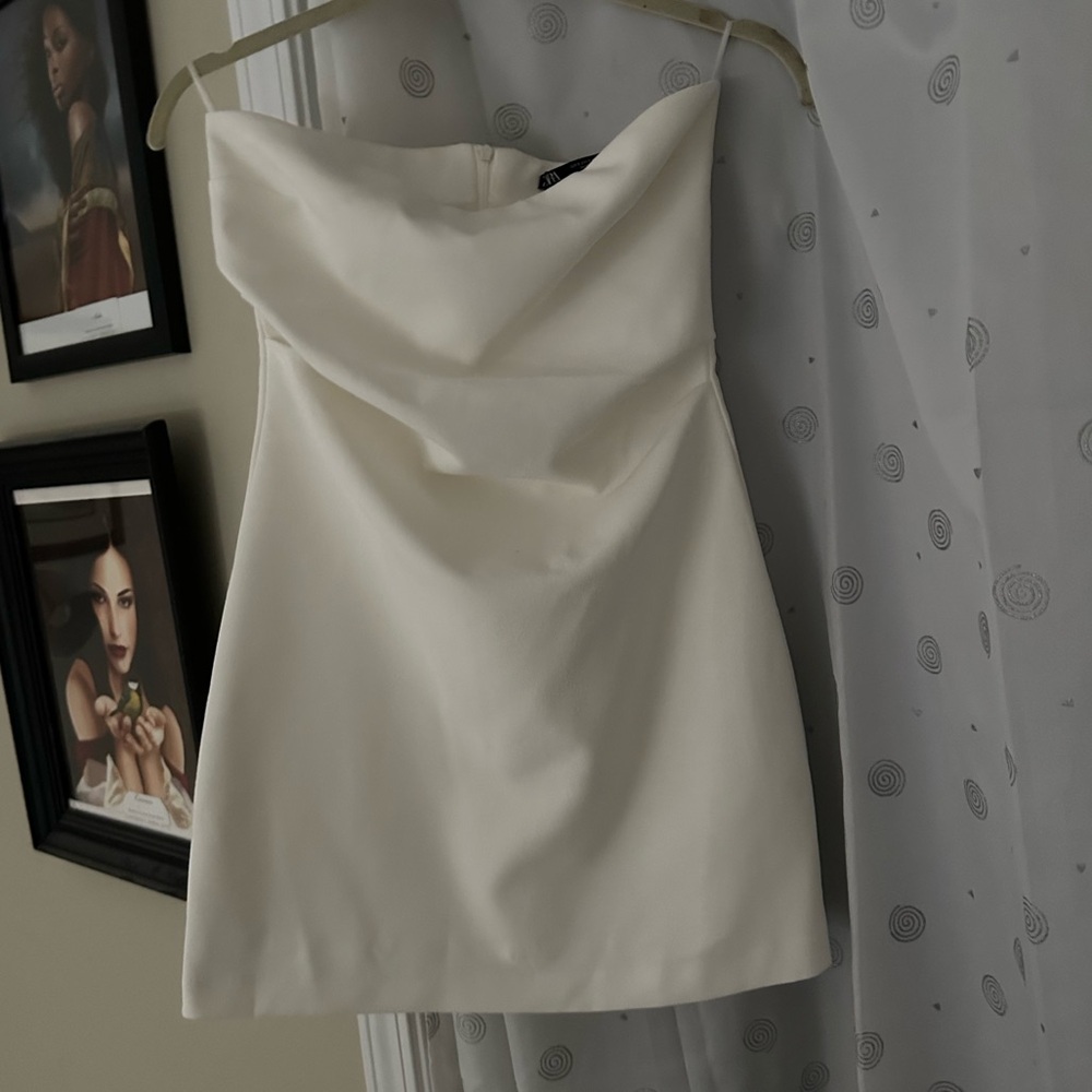 Zara Strapless Cream Dress